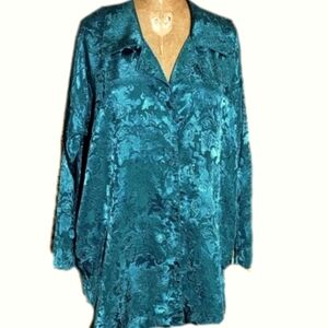 Victoria's Secret Gold Label Night Shirt in deep jade green